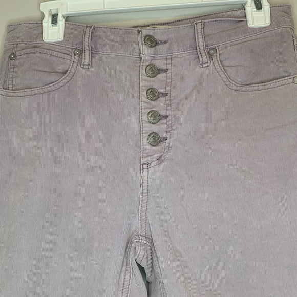 Flaw We The Free People Sun Chaser High Waist Corduroy Lilac Pants Size 28 - Picture 4 of 10